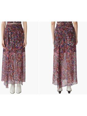 maje jehane silk floral skirt
